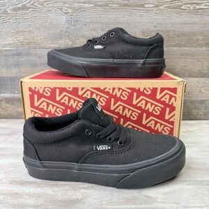 Vans Doheny Kids Triple Black Skate Shoes Size 12Y VN0A3MWA186 Canvas Sneakers